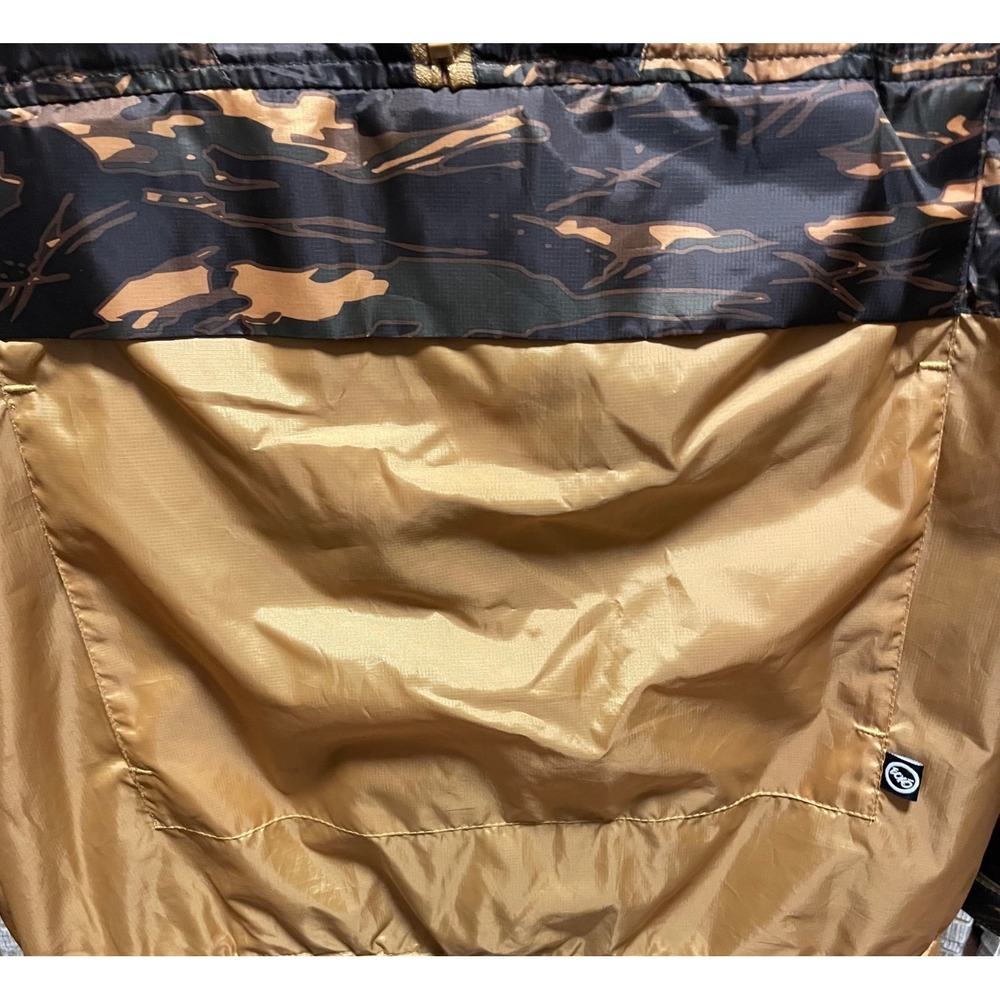 Ecko Unltd Mens Tiger Stripe Camo Half Zip Windbreaker Jacket Gold Brown Large - Picture 3 of 11